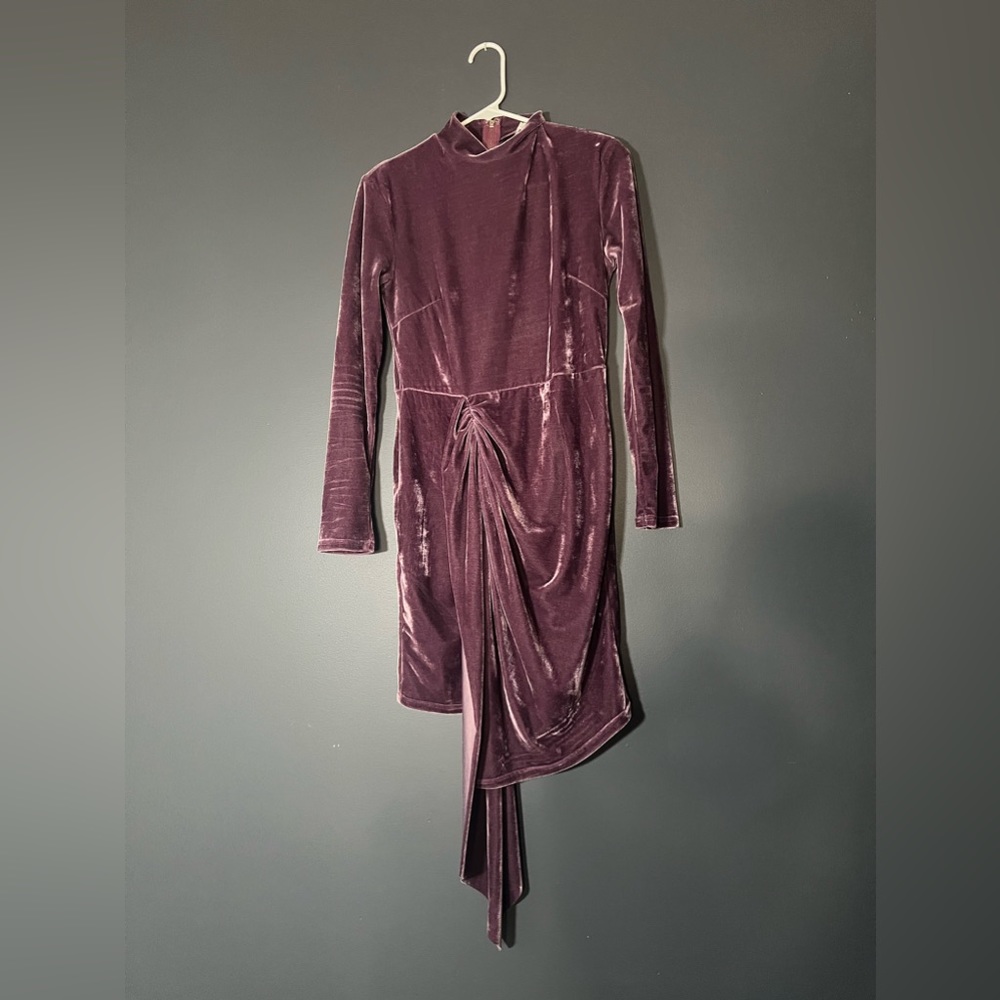AKIRA Faux Wrap Velvet Dress, Lavender Size Small